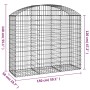 Cesta gaviones forma arco hierro galvanizado 150x50x120/140 cm de vidaXL, Maceteros y jardineras - Ref: Foro24-153456, Precio...