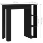 Mesa bar con estante madera contrachapada negro 102x50x103,5 cm en Mesas de comedor | Comprar online en Foru.es