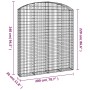 Cesta gaviones forma arco hierro galvanizado 200x30x220/240 cm de vidaXL, Maceteros y jardineras - Ref: Foro24-153471, Precio...