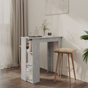 Mesa bar con estante contrachapada gris hormigón 102x50x103,5cm en Mesas de comedor | Comprar online en Foru.es
