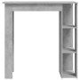Mesa bar con estante contrachapada gris hormigón 102x50x103,5cm en Mesas de comedor | Comprar online en Foru.es