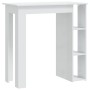 Mesa bar con estante contrachapada blanco brillo 102x50x103,5cm en Mesas de comedor | Comprar online en Foru.es