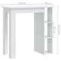 Mesa bar con estante contrachapada blanco brillo 102x50x103,5cm en Mesas de comedor | Comprar online en Foru.es