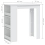 Mesa bar estante almacenaje contrachapada blanco 102x50x103,5cm en Mesas de comedor | Comprar online en Foru.es