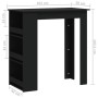 Mesa bar estante almacenaje contrachapada negro 102x50x103,5 cm en Mesas de comedor | Comprar online en Foru.es