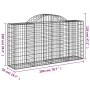 Cesta gaviones forma arco hierro galvanizado 200x50x100/120 cm de vidaXL, Maceteros y jardineras - Ref: Foro24-153495, Precio...