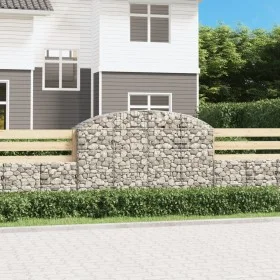 Cesta gaviones forma arco hierro galvanizado 200x50x120/140 cm de vidaXL, Maceteros y jardineras - Ref: Foro24-153476, Precio...