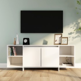 Mueble para TV madera contrachapada blanco 130x35x50 cm en Muebles TV | Comprar online en Foru.es