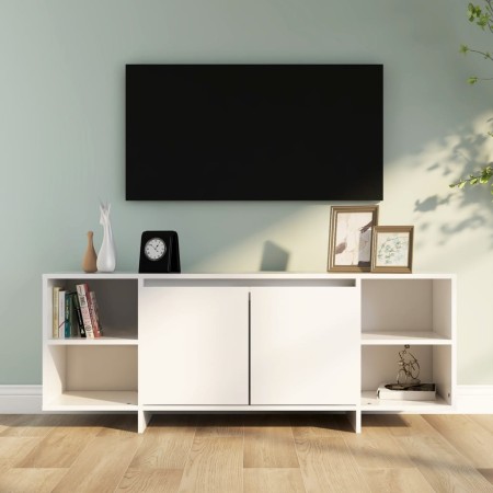 Mueble para TV madera contrachapada blanco 130x35x50 cm en Muebles TV | Comprar online en Foru.es