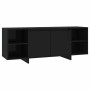 Mueble para TV madera contrachapada negro 130x35x50 cm en Muebles TV | Comprar online en Foru.es