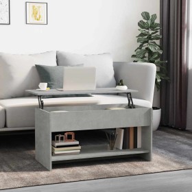 Mesa de centro madera de ingeniería gris hormigón 102x50x52,5cm en Mesas de centro | Comprar online en Foru.es