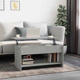 Mesa de centro madera de ingeniería gris hormigón 102x50x52,5cm en Mesas de centro | Comprar online en Foru.es