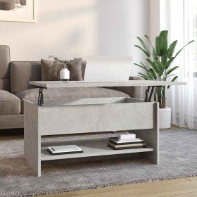 Mesa de centro madera contrachapada gris hormigón 80x50x40 cm en Mesas de centro | Comprar online en Foru.es