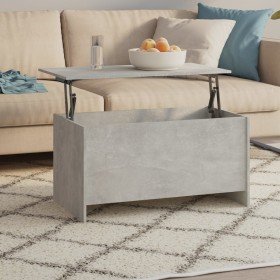 Mesa de centro madera ingeniería gris hormigón 102x55,5x52,5 cm en Mesas de centro | Comprar online en Foru.es
