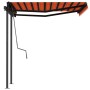 Toldo automático retráctil con postes naranja y marrón 3x2,5 m en Toldos | Comprar online en Foru.es