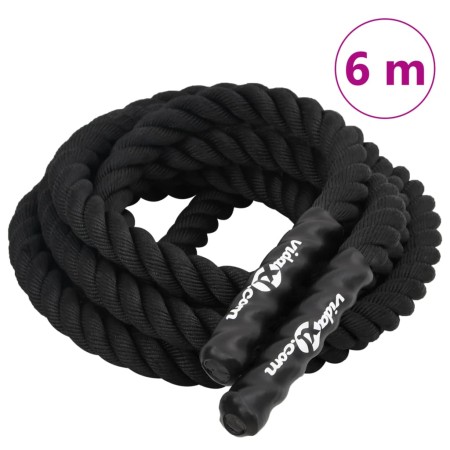 Cuerda de batalla poliéster negro 6 m 4,5 kg de vidaXL, Accesorios de máquinas de cardio - Ref: Foro24-94265, Precio: 43,00 €...