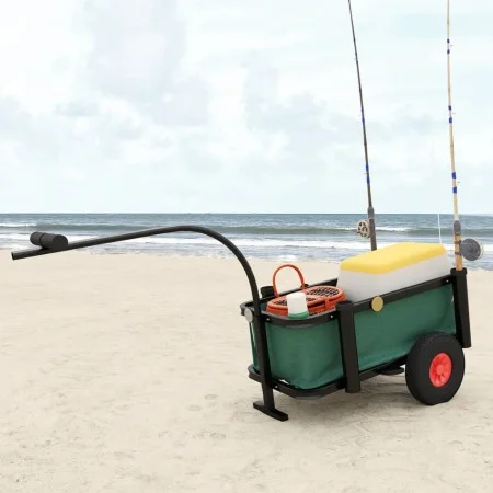 Carrito de pesca con bolsa de acero negro de vidaXL, Carros e islas - Ref: Foro24-153604, Precio: 131,47 €, Descuento: %