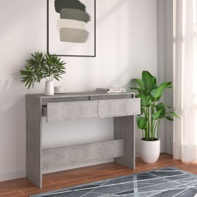 Mesa consola madera de ingeniería gris hormigón 100x35x76,5 cm en Mesas auxiliares | Comprar online en Foru.es