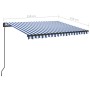 Toldo manual retráctil con LED azul y blanco 3,5x2,5 m en Toldos | Comprar online en Foru.es