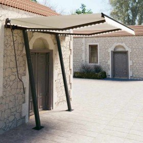 Toldo manual retráctil con LED color crema 3,5x2,5 m en Toldos | Comprar online en Foru.es