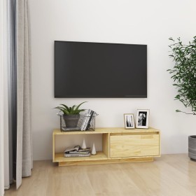 Mueble de TV de madera maciza de pino 110x30x33,5 cm en Muebles TV | Comprar online en Foru.es