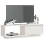 Mueble de TV de madera maciza de pino blanco 110x30x33,5 cm en Muebles TV | Comprar online en Foru.es