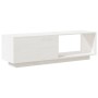 Mueble de TV de madera maciza de pino blanco 110x30x33,5 cm en Muebles TV | Comprar online en Foru.es