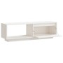 Mueble de TV de madera maciza de pino blanco 110x30x33,5 cm en Muebles TV | Comprar online en Foru.es