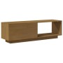 Mueble de TV de madera maciza pino marrón miel 110x30x33,5 cm en Muebles TV | Comprar online en Foru.es