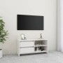 Mueble para TV de madera maciza de pino blanco 80x31x39 cm en Muebles TV | Comprar online en Foru.es
