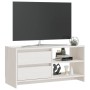Mueble para TV de madera maciza de pino blanco 80x31x39 cm en Muebles TV | Comprar online en Foru.es