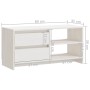Mueble para TV de madera maciza de pino blanco 80x31x39 cm en Muebles TV | Comprar online en Foru.es