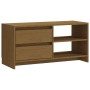 Mueble para TV de madera maciza pino marrón miel 80x31x39 cm en Muebles TV | Comprar online en Foru.es