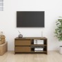 Mueble para TV de madera maciza pino marrón miel 80x31x39 cm en Muebles TV | Comprar online en Foru.es