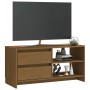 Mueble para TV de madera maciza pino marrón miel 80x31x39 cm en Muebles TV | Comprar online en Foru.es