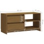 Mueble para TV de madera maciza pino marrón miel 80x31x39 cm en Muebles TV | Comprar online en Foru.es