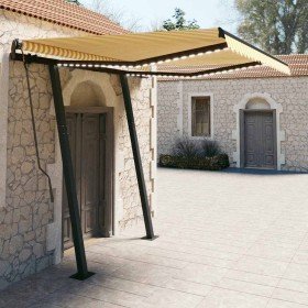 Toldo manual retráctil con LED amarillo y blanco 3,5x2,5 m en Toldos | Comprar online en Foru.es