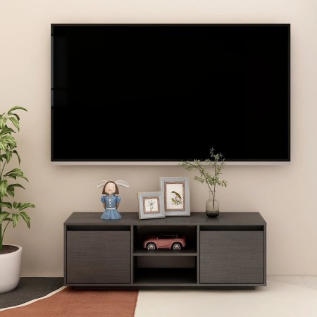Mueble de TV madera maciza de pino gris 110x30x40 cm en Muebles TV | Comprar online en Foru.es