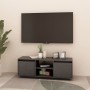 Mueble de TV madera maciza de pino gris 110x30x40 cm en Muebles TV | Comprar online en Foru.es