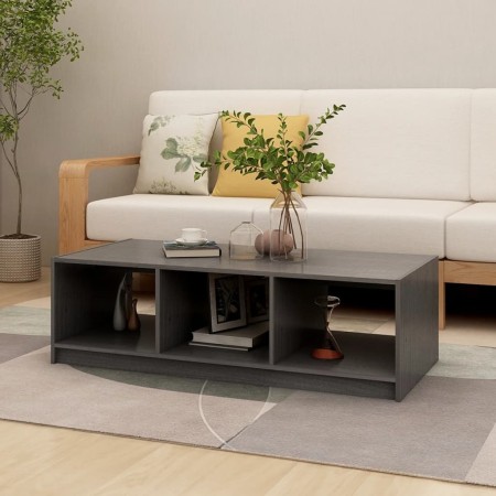 Mesa de centro de madera maciza de pino gris 110x50x34 cm en Mesas de centro | Comprar online en Foru.es