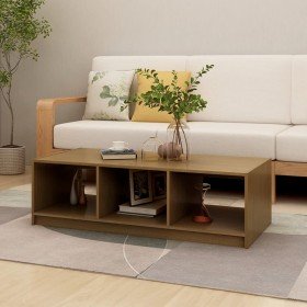 Mesa de centro de madera maciza pino marrón miel 110x50x34 cm en Mesas de centro | Comprar online en Foru.es