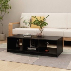 Mesa de centro de madera maciza de pino negro 110x50x34 cm en Mesas de centro | Comprar online en Foru.es