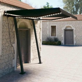Toldo manual retráctil con LED gris antracita 3,5x2,5 m en Toldos | Comprar online en Foru.es