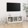 Mueble de TV madera maciza de pino blanco 104x33x41 cm en Muebles TV | Comprar online en Foru.es