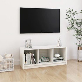 Mueble de TV madera maciza de pino blanco 104x33x41 cm en Muebles TV | Comprar online en Foru.es