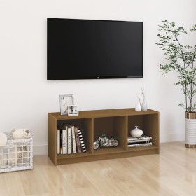 Mueble de TV de madera maciza pino marrón miel 104x33x41 cm en Muebles TV | Comprar online en Foru.es