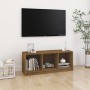Mueble de TV de madera maciza pino marrón miel 104x33x41 cm en Muebles TV | Comprar online en Foru.es