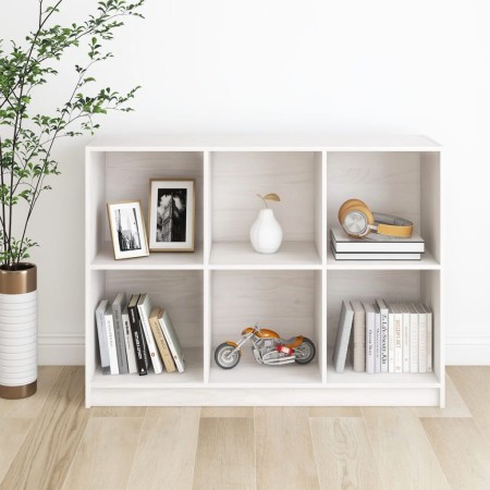 Estantería madera maciza de pino blanco 104x33x76 cm en Librerías y estanterías | Comprar online en Foru.es