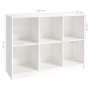 Estantería madera maciza de pino blanco 104x33x76 cm en Librerías y estanterías | Comprar online en Foru.es