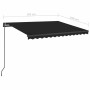Toldo manual retráctil con LED gris antracita 3,5x2,5 m en Toldos | Comprar online en Foru.es